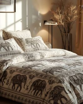 Elegant Double Cotton Bedsheets King Size Set – 108” x 108” with Matching Pillow Covers